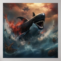 Bataille épique : Orca vs Kraken Poster - A Thring