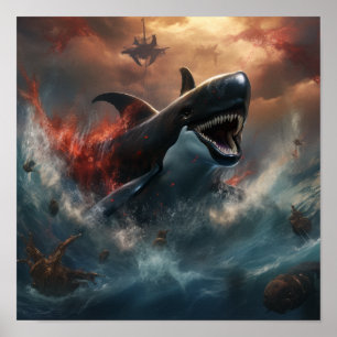 Bataille épique : Orca vs Kraken Poster - A Thring