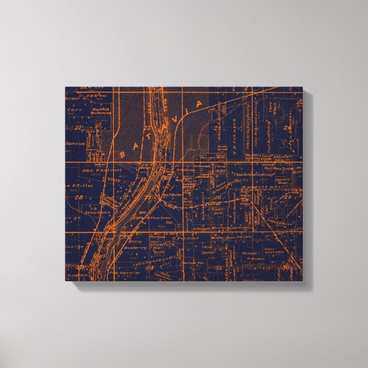 BATAVIA ILLINOIS 1871 MAP FOX RIVER VALLEY CANVAS AFDRUK (Voorkant)