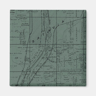 BATAVIA ILLINOIS 1871 MAP FOX RIVER VALLEY MAGNEET