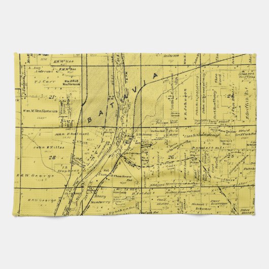 BATAVIA ILLINOIS 1871 MAP FOX RIVER VALLEY THEEDOEK (Horizontaal)