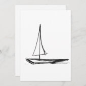 Bateau 1 carte de vacances à plat (Devant / Derrière)