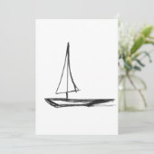 Bateau 1 carte de vacances à plat (Debout devant)