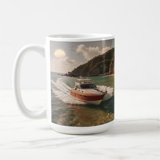 Bateau à moteur Café Mug (Gauche)