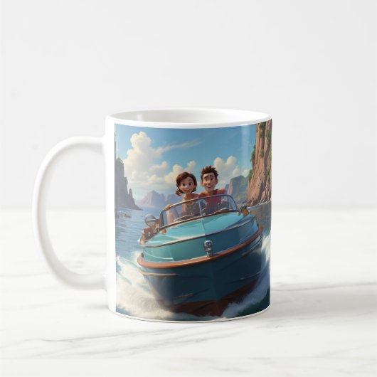 Bateau à moteur Café Mug (Gauche)