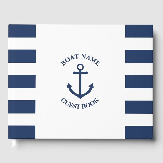 Bateau à rayures nautiques ou livre d'hôtes de la  (Recto)