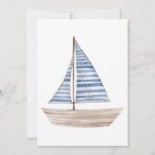 BATEAU À VOILE BÉBÉ GARÇON Douche Invitation (Dos)