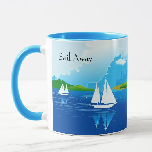 Bateau à voile Blue Coffee Mug Tea Cup