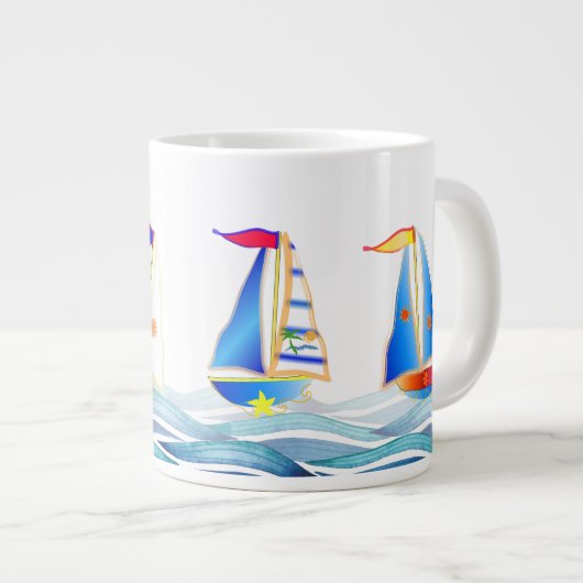 Bateau à voile Café Mug (Devant droit)