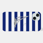 Bateau à voile Chrome sur les rayures de marine (Verso Horizontal)