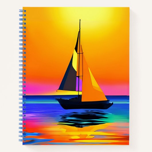 Bateau à voile contre un Sunset Journal de l'océan (Devant)