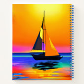 Bateau à voile contre un Sunset Journal de l'océan (Dos)