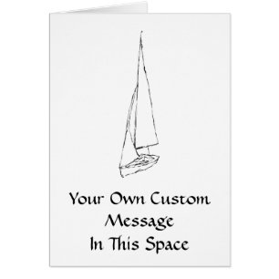 Bateau à voile. Croquis en noir et blanc.