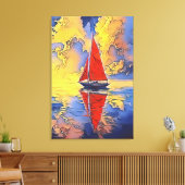 Bateau à voile dans une impression sur toile de st (Insitu(Salon))