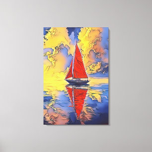 Bateau à voile dans une impression sur toile de st