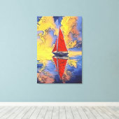 Bateau à voile dans une impression sur toile de st (Insitu (Plancher de Bois))