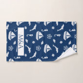 Bateau à voile et Motif Marine Life (Serviette à main)