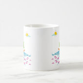 Bateau à voile et poisson rouge Café Mug (Centre)