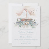 Bateau à voile Nautique invitations de mariage (Devant)
