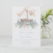 Bateau à voile Nautique invitations de mariage (Debout devant)