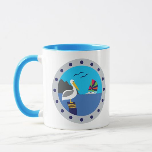 Bateau à voile Pelican Blue Mug (Gauche)