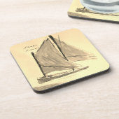 Bateau à voile Sharpie Schooner - Dessous de verre (Côté gauche)