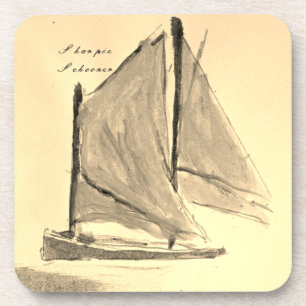 Bateau à voile Sharpie Schooner - Dessous de verre