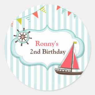 Bateau à voile Stickers fête d'anniversaire