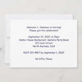 Bateau à voile sur invitation de la fête de retrai (Dos)