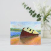 Bateau abandonné, carte postale (Debout devant)