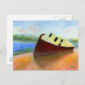 Bateau abandonné, carte postale (Devant / Derrière)