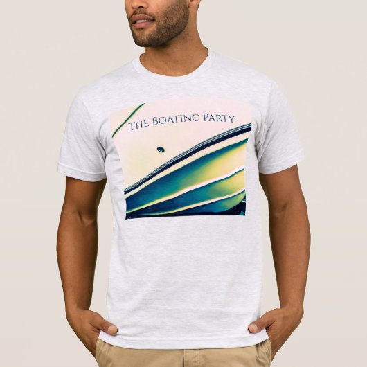 Bateau Abstrait en T-Shirt Bleu (Devant)