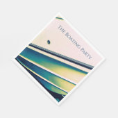 Bateau Abstrait sur Serviette en Papier Bleu (Coin)