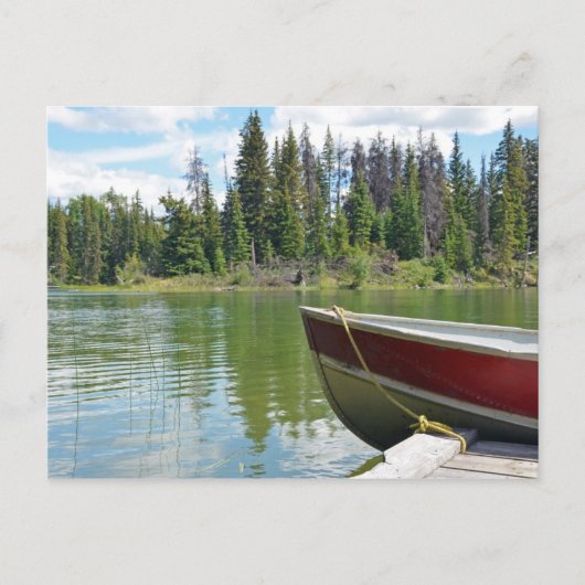 Bateau attaché à quai sur la carte postale du lac (Devant)