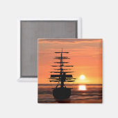 Bateau au coucher du soleil aimant (Recto/Verso)
