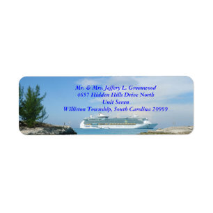 Bateau aux étiquettes de adresse de retour de