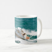Bateau blanc en céramique de tasses de tasses de (Devant droit)