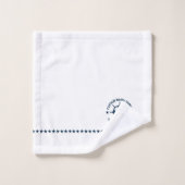 Bateau bleu blanc Nautique Roue Bateau Vintage (Gant de toilette)