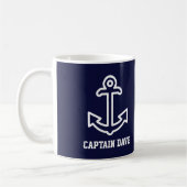 Bateau bleu marine Anchoor Mug personnalisé (Gauche)
