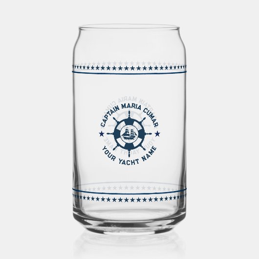 Bateau bleu marine Roue nautique Étoiles bleues (Recto)