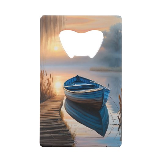 Bateau bleu rustique Matin Sky réflexion (Devant)