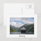 Bateau de croisière en Geirangerfjord carte postal (Devant / Derrière)