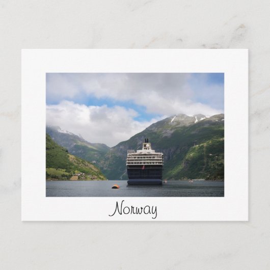 Bateau de croisière en Geirangerfjord carte postal (Devant)