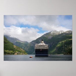 Bateau de croisière en poster Geirangerfjord