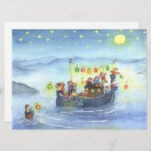 Bateau de fête avec enfants Invitation de fête d'a (Devant / Derrière)
