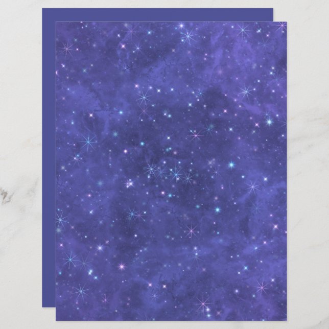 Bateau de nuit étoilé foncé / Papier de scrapbooki (Devant / Derrière)