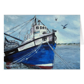 Bateau de pêche bleu