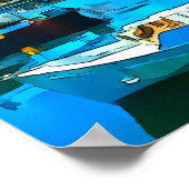 Bateau de pêche en Koroni Harbour A2 - Poster (Coin)
