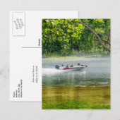 Bateau de pêche en mouvement Carte postale vierge (Devant / Derrière)