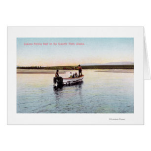 Bateau de pêche Eskimo sur la rivière